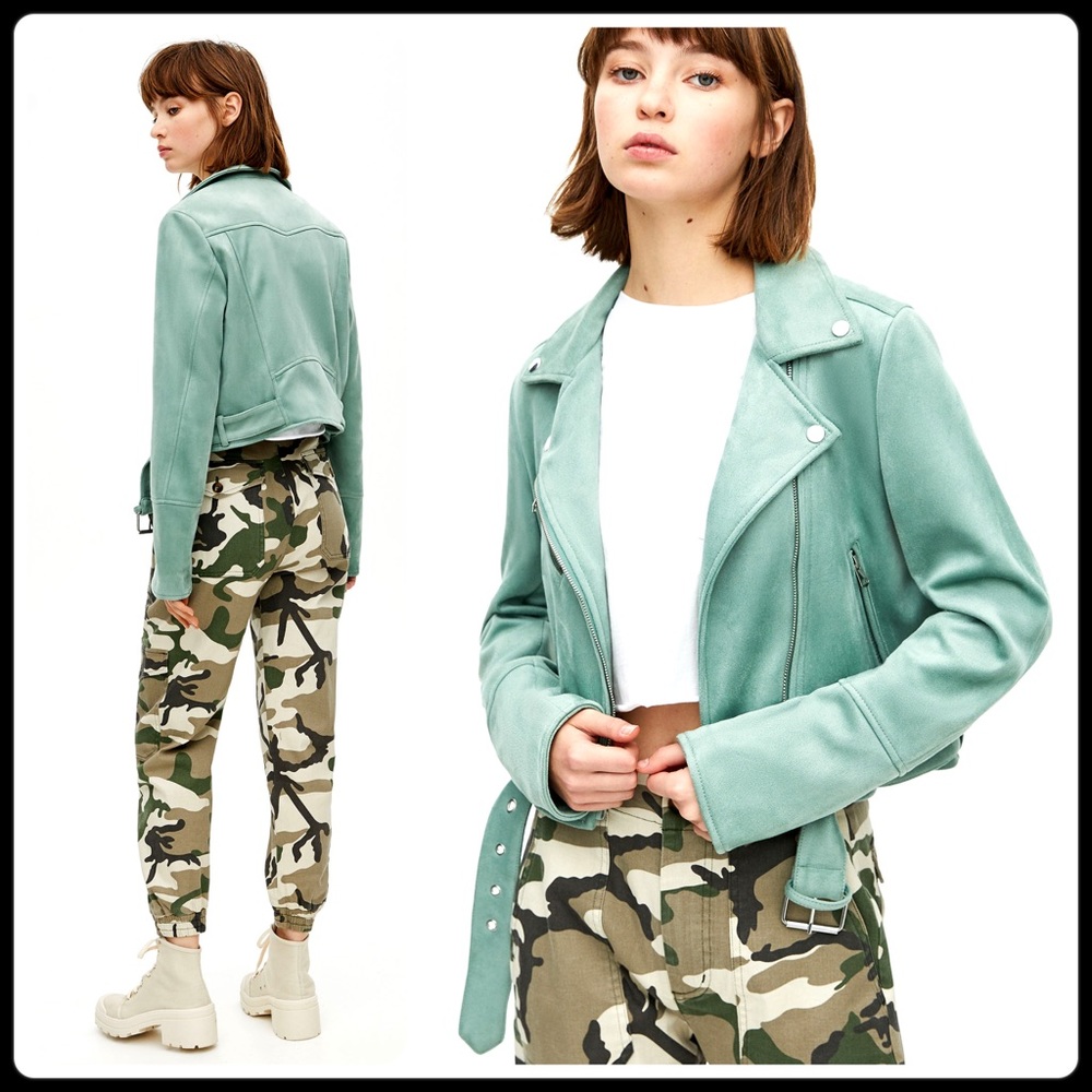 🆕Pull&Bear Faux suede biker jacket - Picture 2 of 7